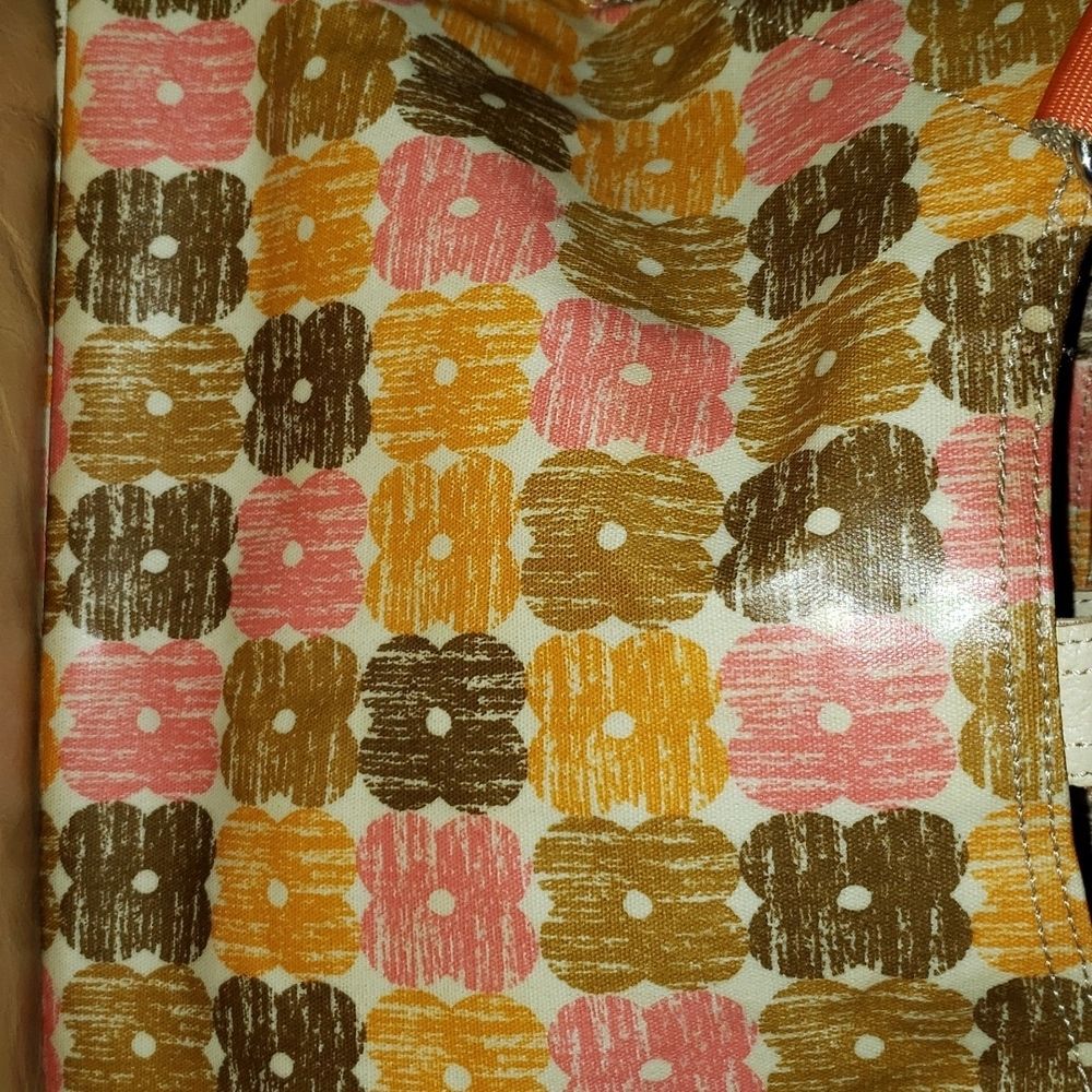 💘 ORLA KIELY POPPY MULTI COLOR COATED COTTON SATCHEL BAG - Picture 5 of 6